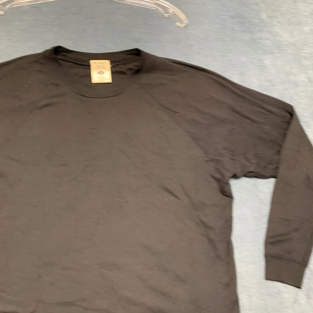 Columbia Sweater Mens Medium Black Cotton Blend Crewneck Raglan Sleeve Pullover